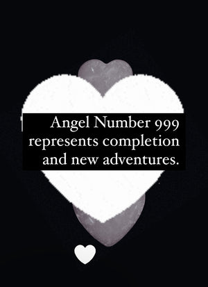 999 Silver Angel Number Heart Necklace.