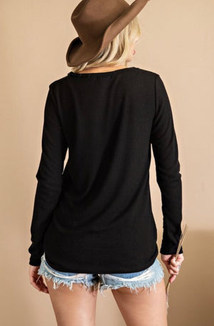 Plus Size Cutout Long Sleeve Top