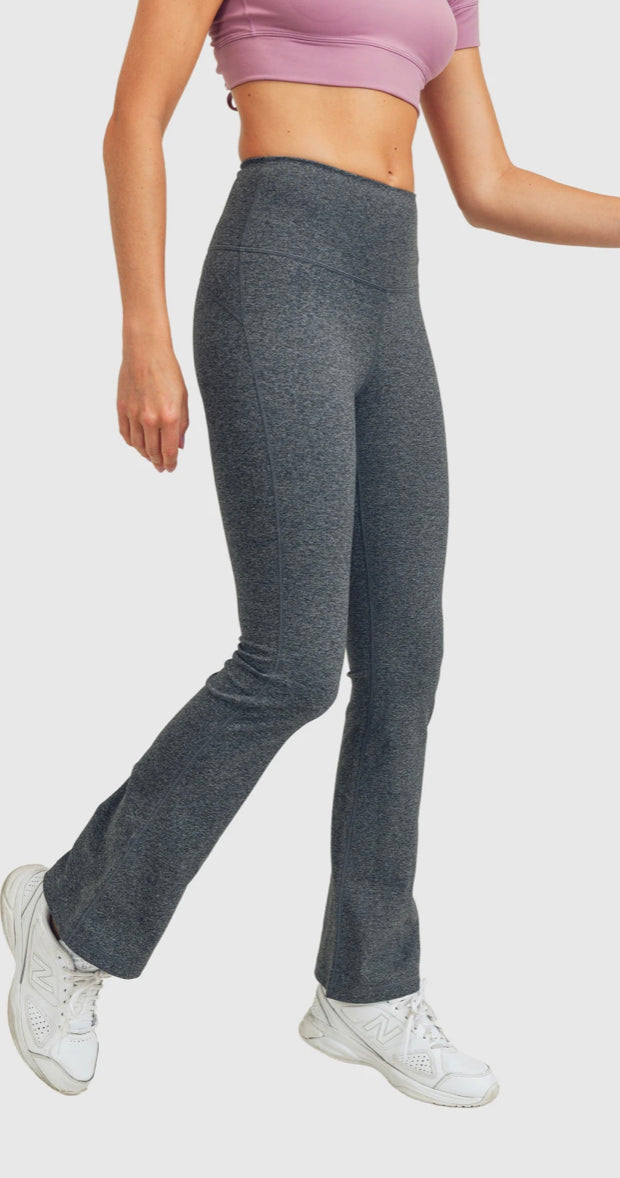 Amazon.com: Challengym Womens Ribbed Flared Leggings Slit Hem High Waist Bootcut  Yoga Pants Workout Bootleg Pants Black : Clothing, Shoes & Jewelry