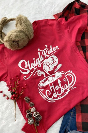 Sleigh Rides And Hot Cocoa Short Sleeve T-Shirt
