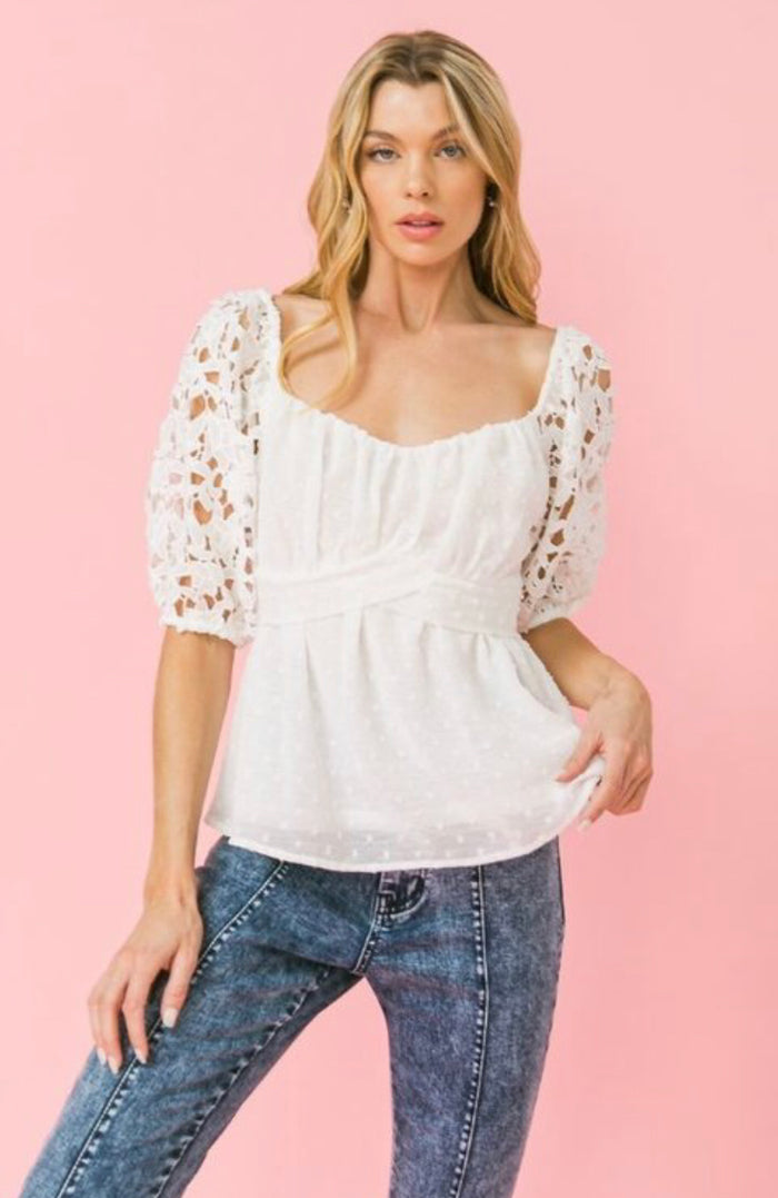 White Lacey Top