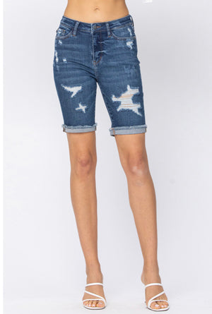 Judy Blue Destroyed Bermuda Shorts