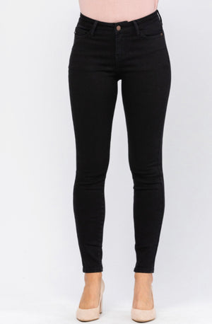 Jacqueline Judy Blue Black Mid Rise Jeans