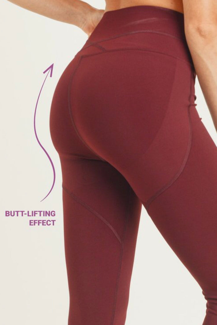 Work Out For Me Burgundy High Waisted Leggings