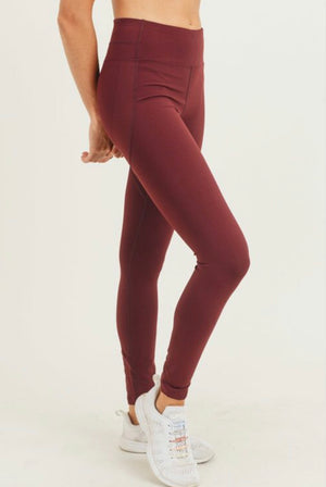 Work Out For Me Burgundy High Waisted Leggings