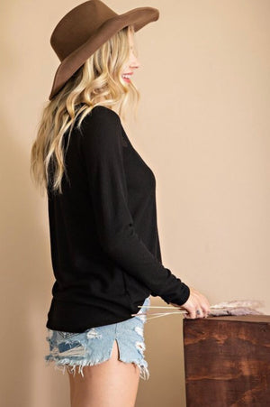 Plus Size Cutout Long Sleeve Top